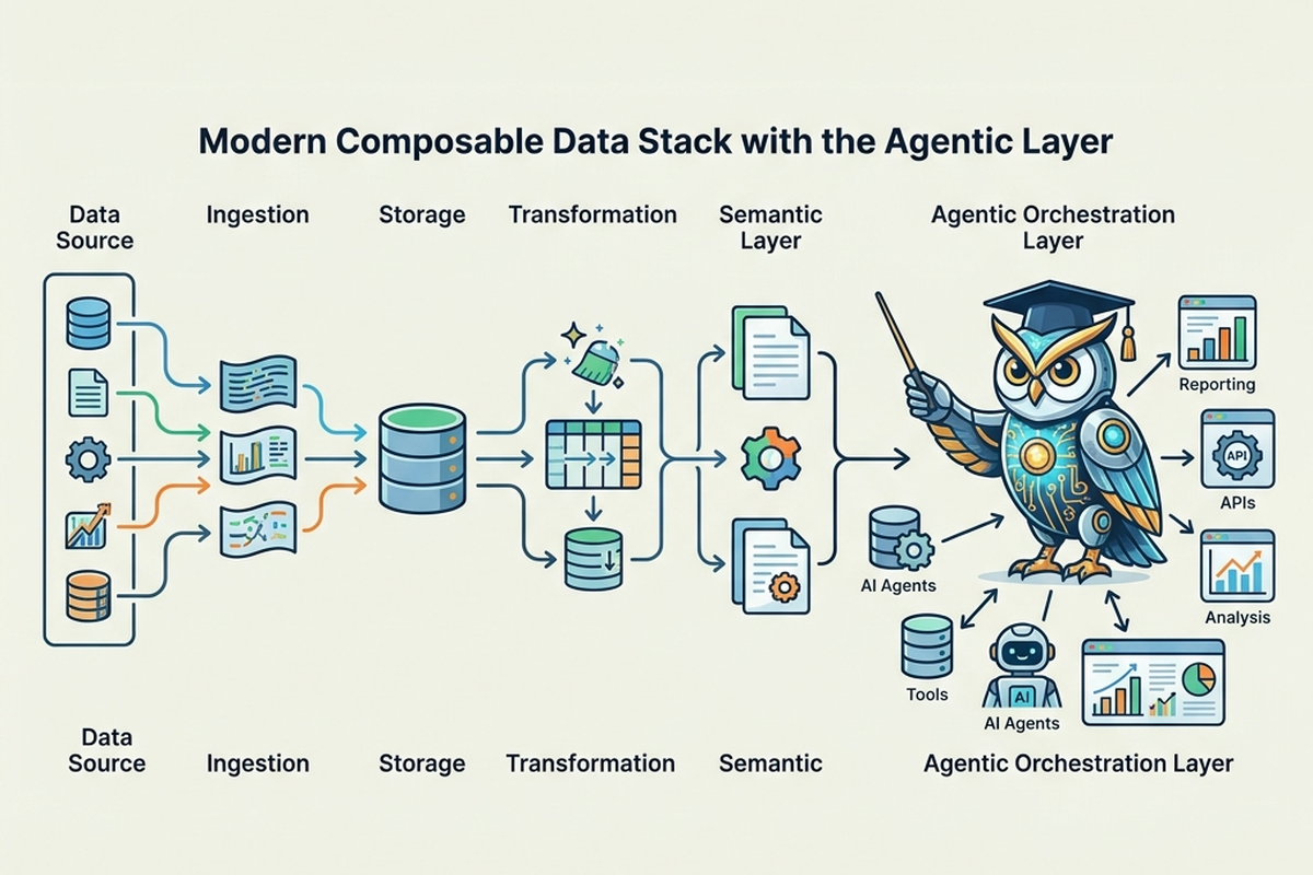 Supporting diagram for The Composable Data Stack Meets the Agentic Layer